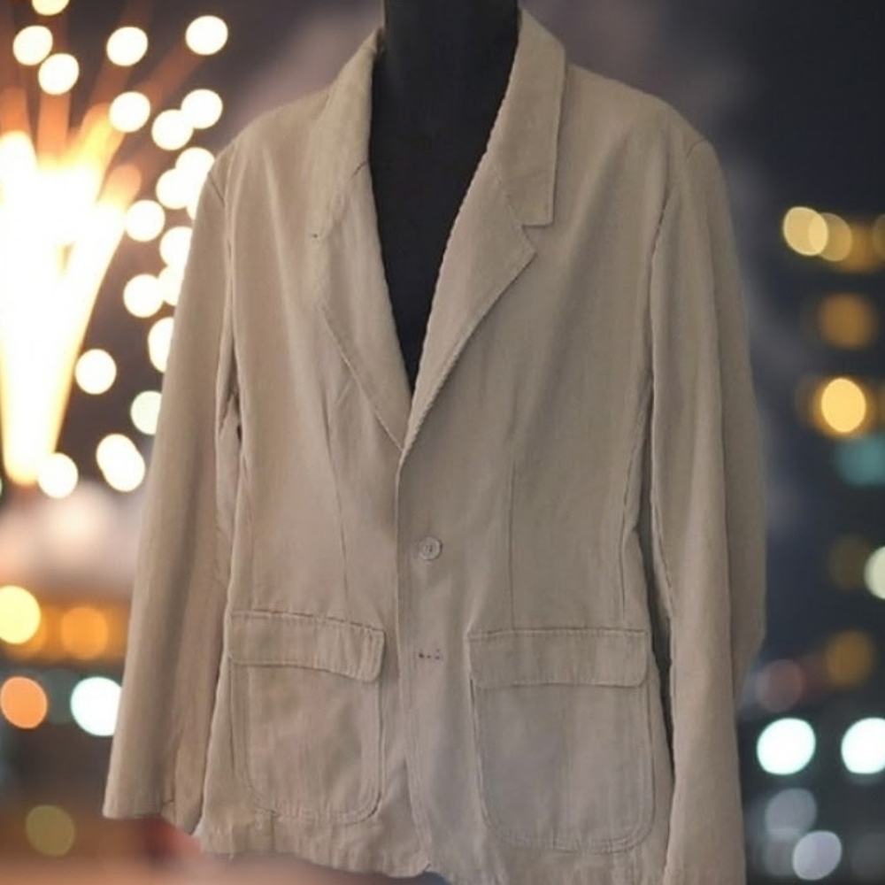 Ruff Hewn Khaki Tan Relaxed Fit Spring/Summer Jacket, XL